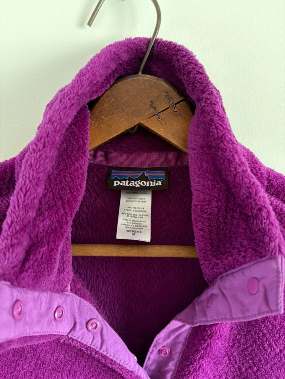 Patagonia Women's Snap-T Pullover Ikat Purple M Cozy Soft Fleece Hiking Outdoors - Picture 6 of 10